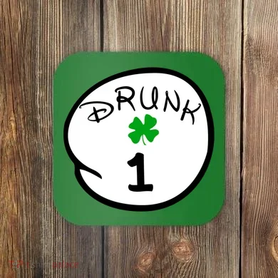 Drunk 1 2 3 4 5 Clover Personalized St Patrick's Day Coaster