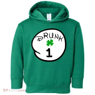 Drunk 1 2 3 4 5 Clover Personalized St Patrick's Day Toddler Hoodie