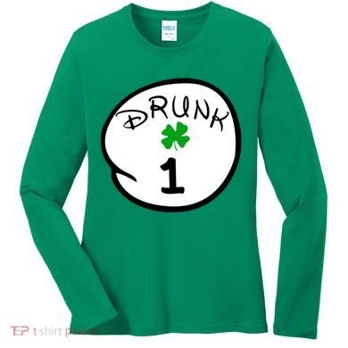 Drunk 1 2 3 4 5 Clover Personalized St Patrick's Day Women's Long Sleeve Shirt