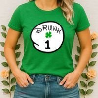 Drunk 1 2 3 4 5 Clover Personalized St Patrick's Day Women's T-Shirt thumb 2