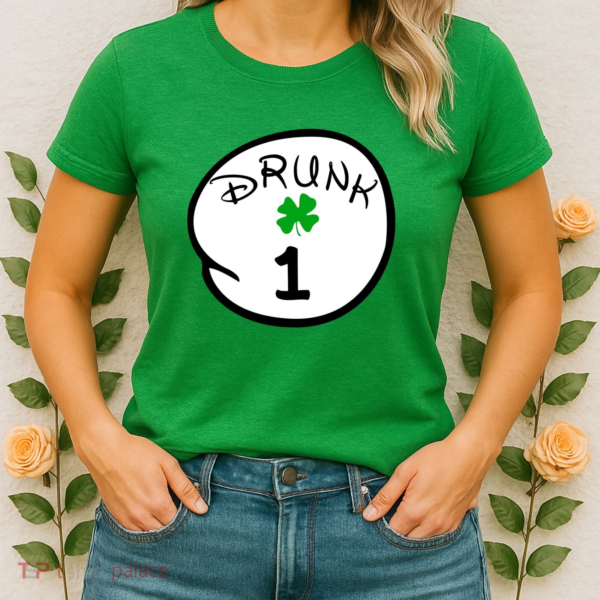 Drunk 1 2 3 4 5 Clover Personalized St Patrick's Day Women's T-Shirt