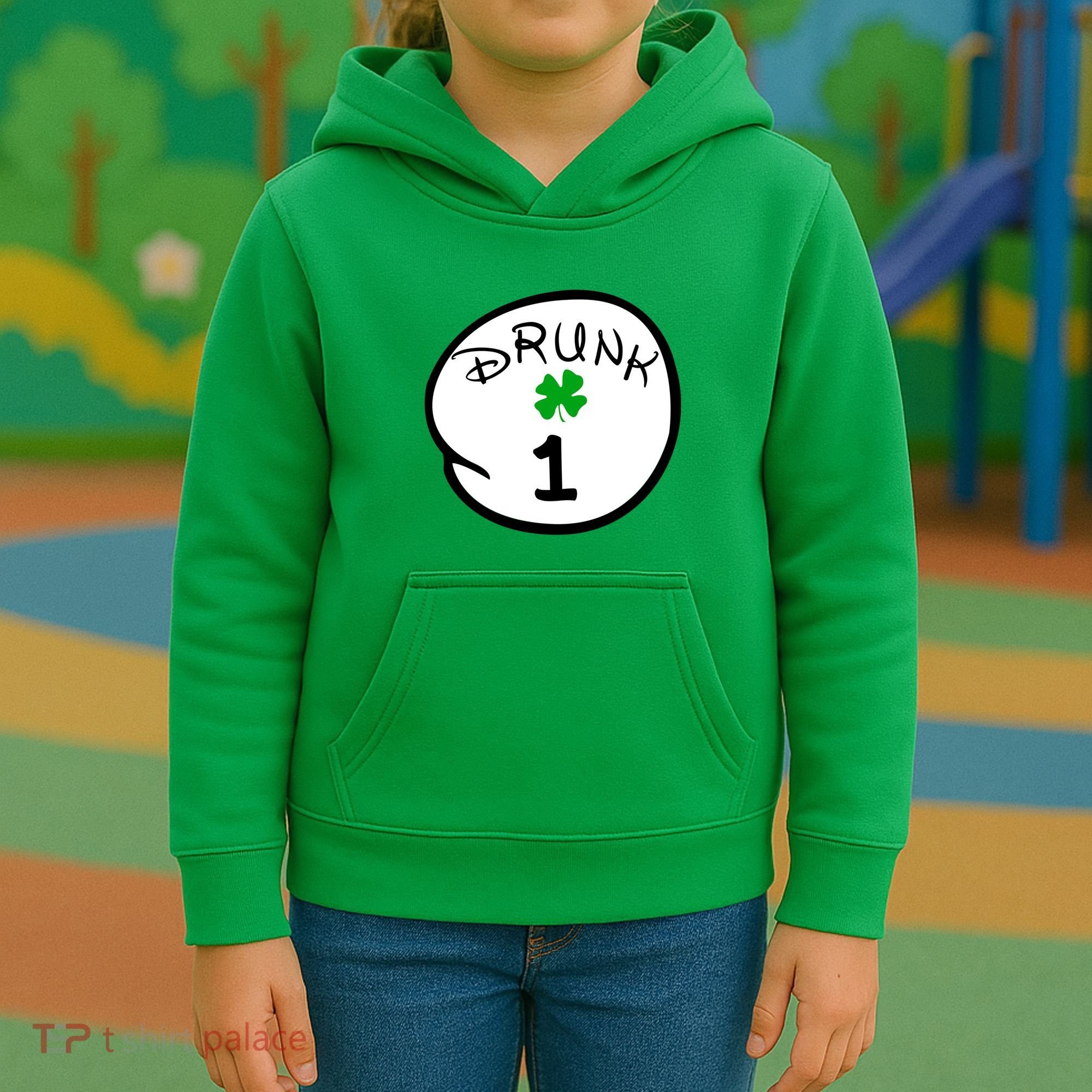 Drunk 1 2 3 4 5 Clover Personalized St Patrick's Day Kids Hoodie