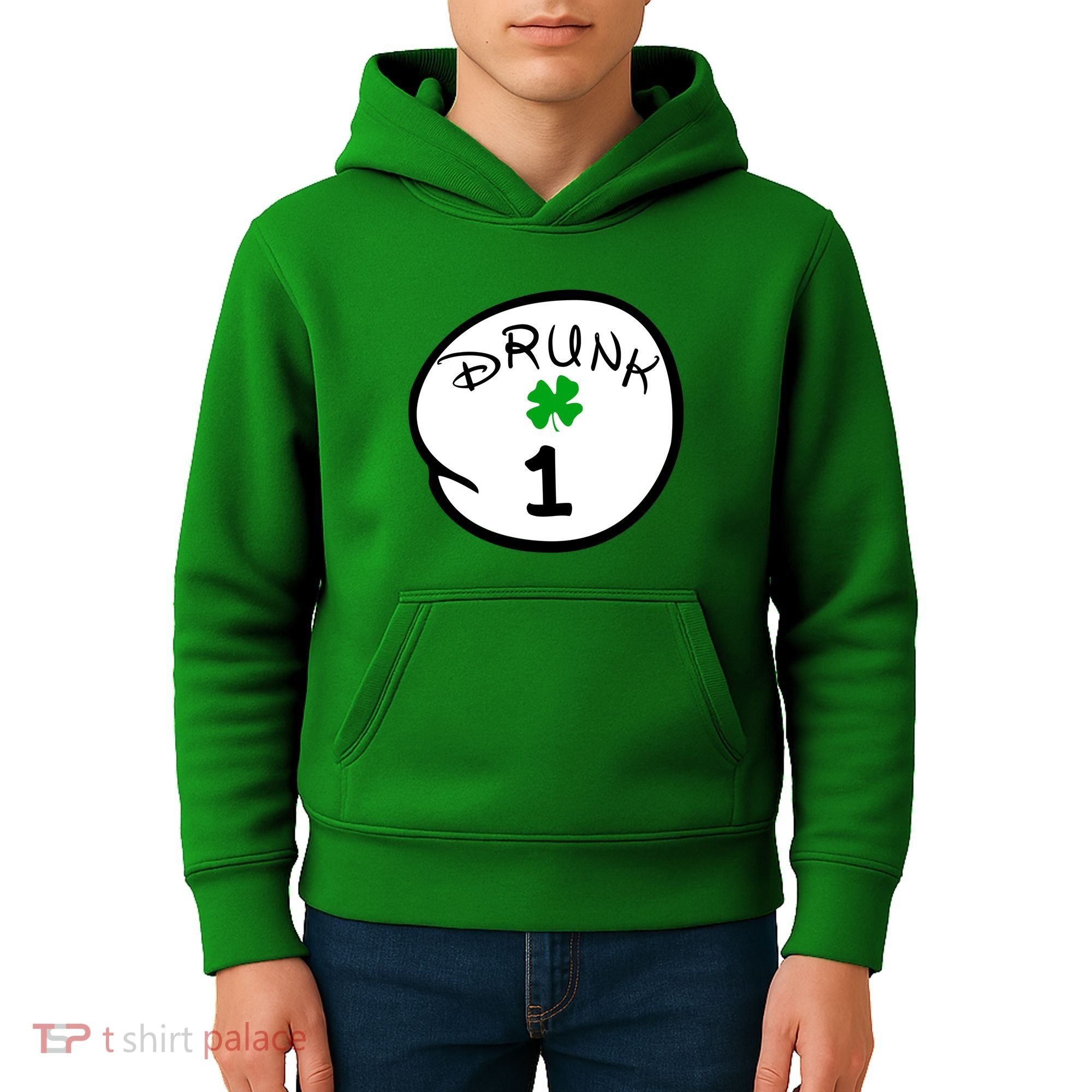 Drunk 1 2 3 4 5 Clover Personalized St Patrick's Day Kids Hoodie