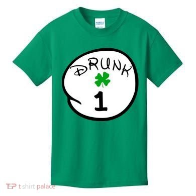 Drunk 1 2 3 4 5 Clover Personalized St Patrick's Day Kids T-Shirt
