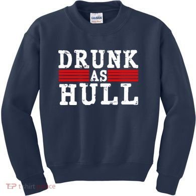 Drunk As Hull Funny Hockey Kids Sweatshirt