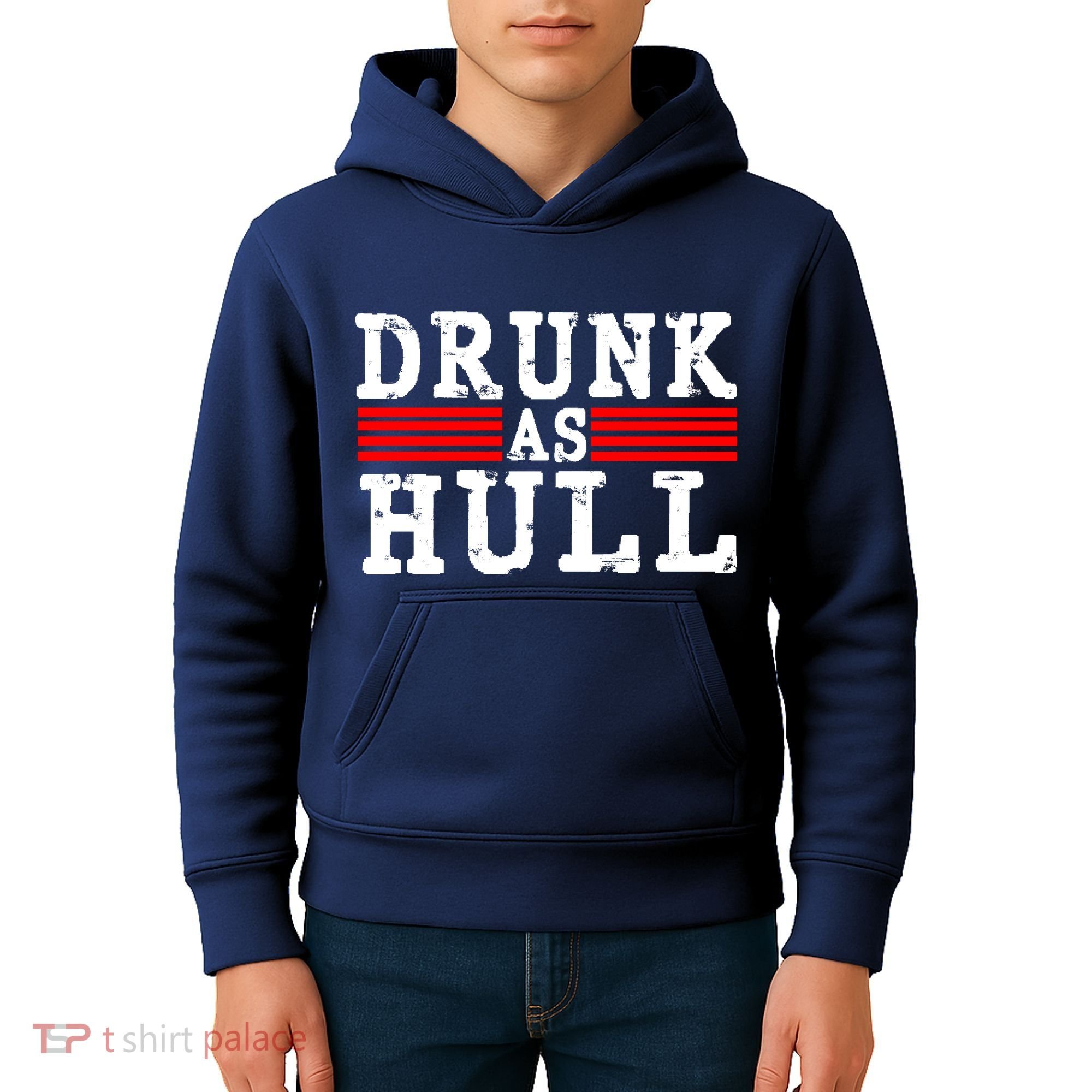 Drunk As Hull Funny Hockey Kids Hoodie
