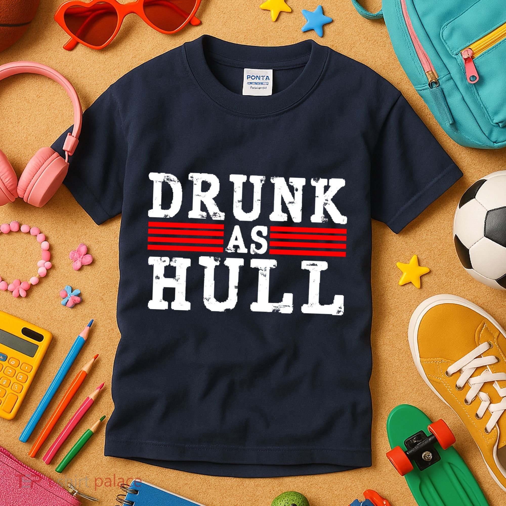 Drunk As Hull Funny Hockey Kids T-Shirt