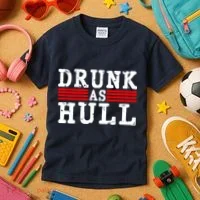 Drunk As Hull Funny Hockey Kids T-Shirt thumb 3