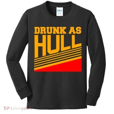 Drunk As Hull Logo Kids Long Sleeve Shirt