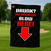 Drunk Free Breathalyzer Golf Towel thumb 1