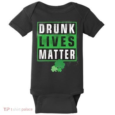 Drunk Lives Matter Clover Baby Bodysuit