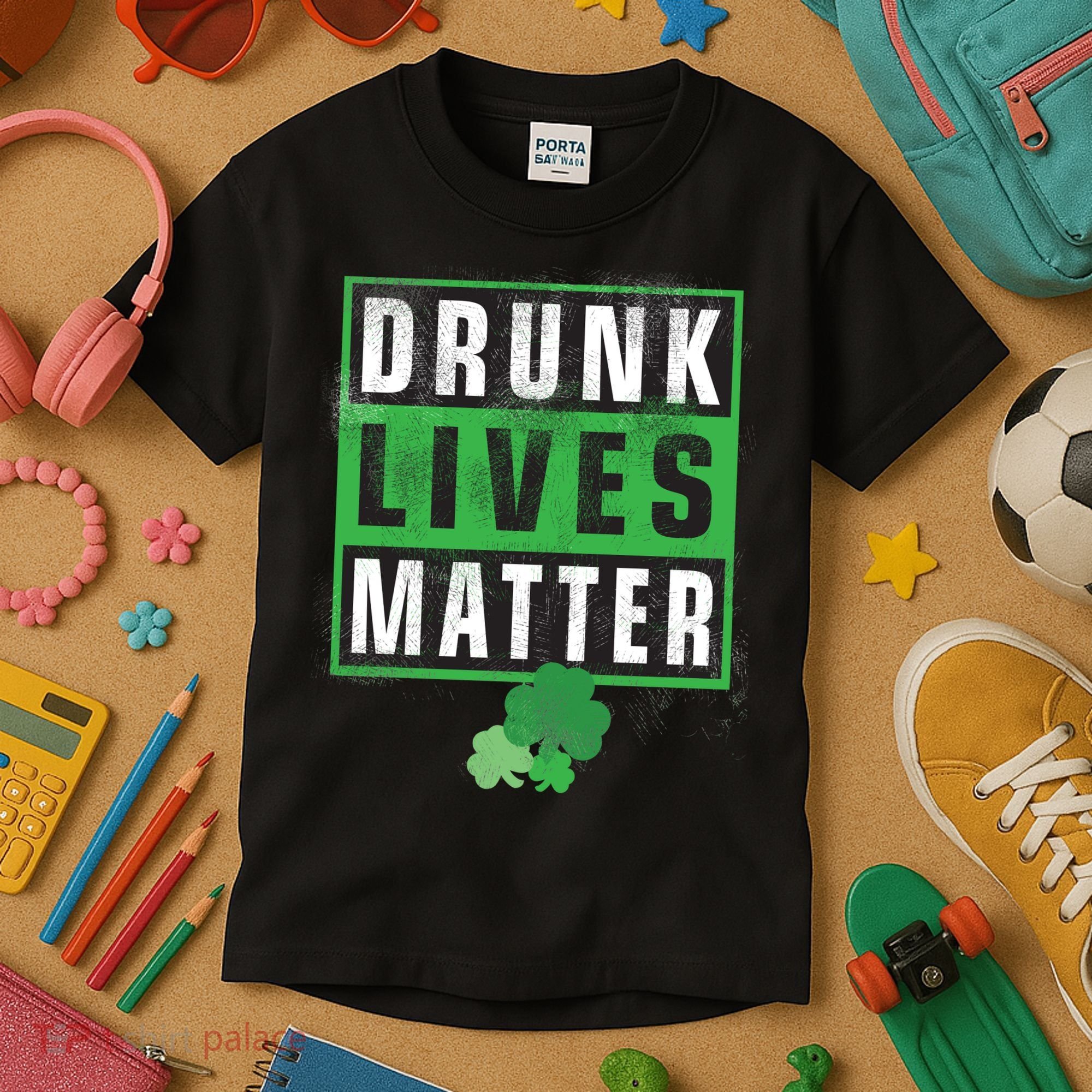 Drunk Lives Matter Clover Kids T-Shirt