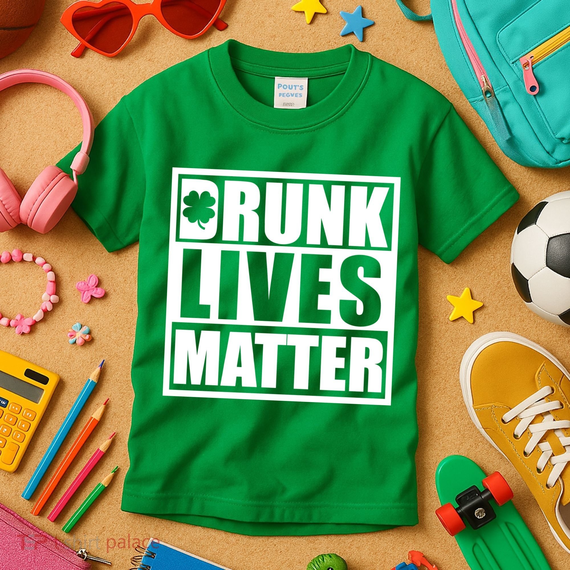 Drunk Lives Matter St. Patrick's Day Funny Saint Pattys Kids T-Shirt