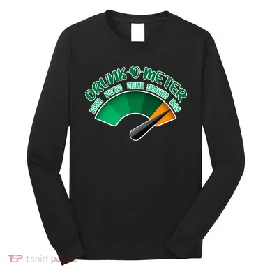 Drunk O Meter Sober Buzzed Smashed Irish Long Sleeve Shirt