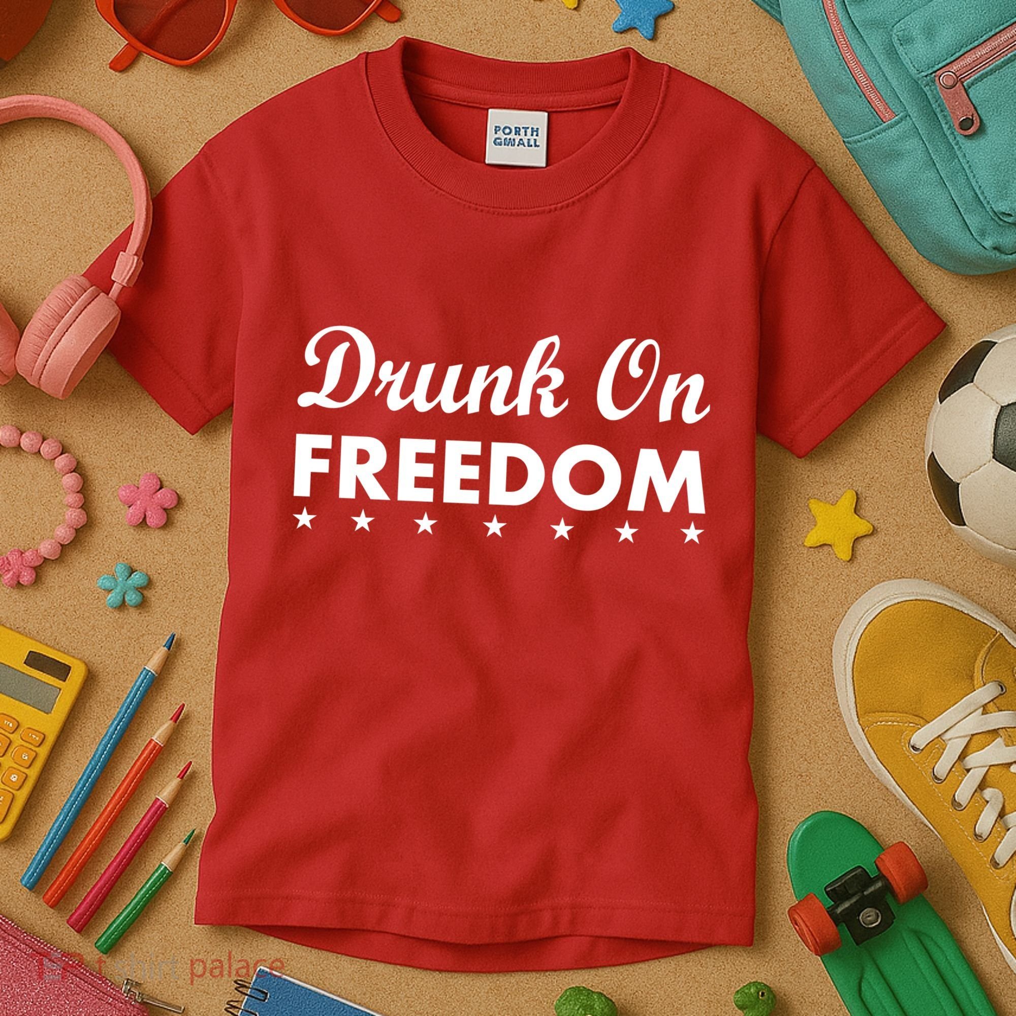 Drunk On Freedom Kids T-Shirt