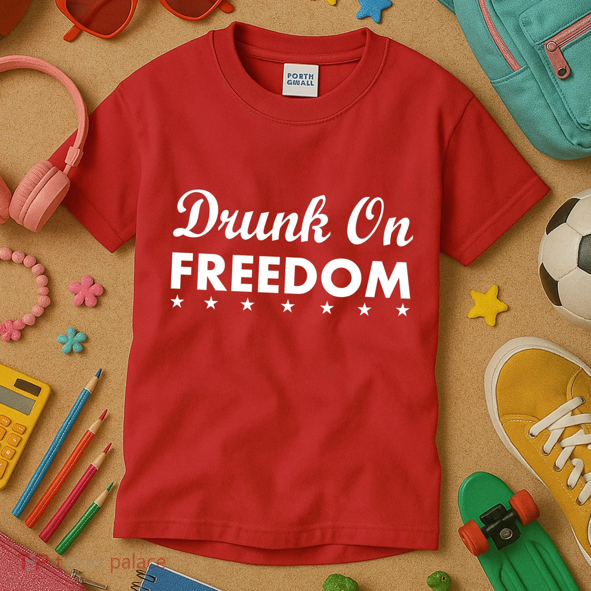 Drunk On Freedom Kids T-Shirt
