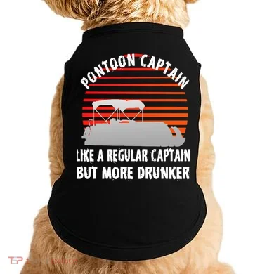 Drunk Pontoon Captain Funny Doggie Tank