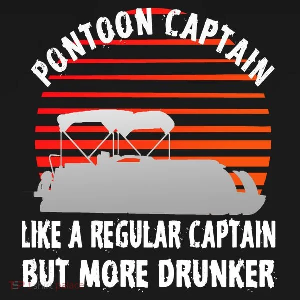 Drunk Pontoon Captain Funny Doggie Tank