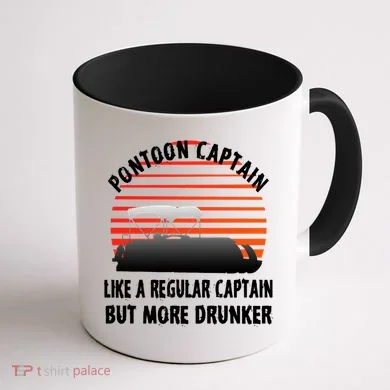 Drunk Pontoon Captain Funny Coffee Mug back