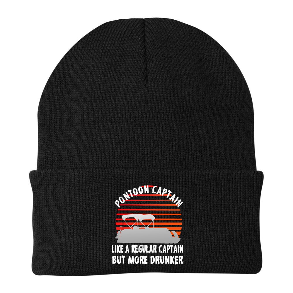 Drunk Pontoon Captain Funny Beanie