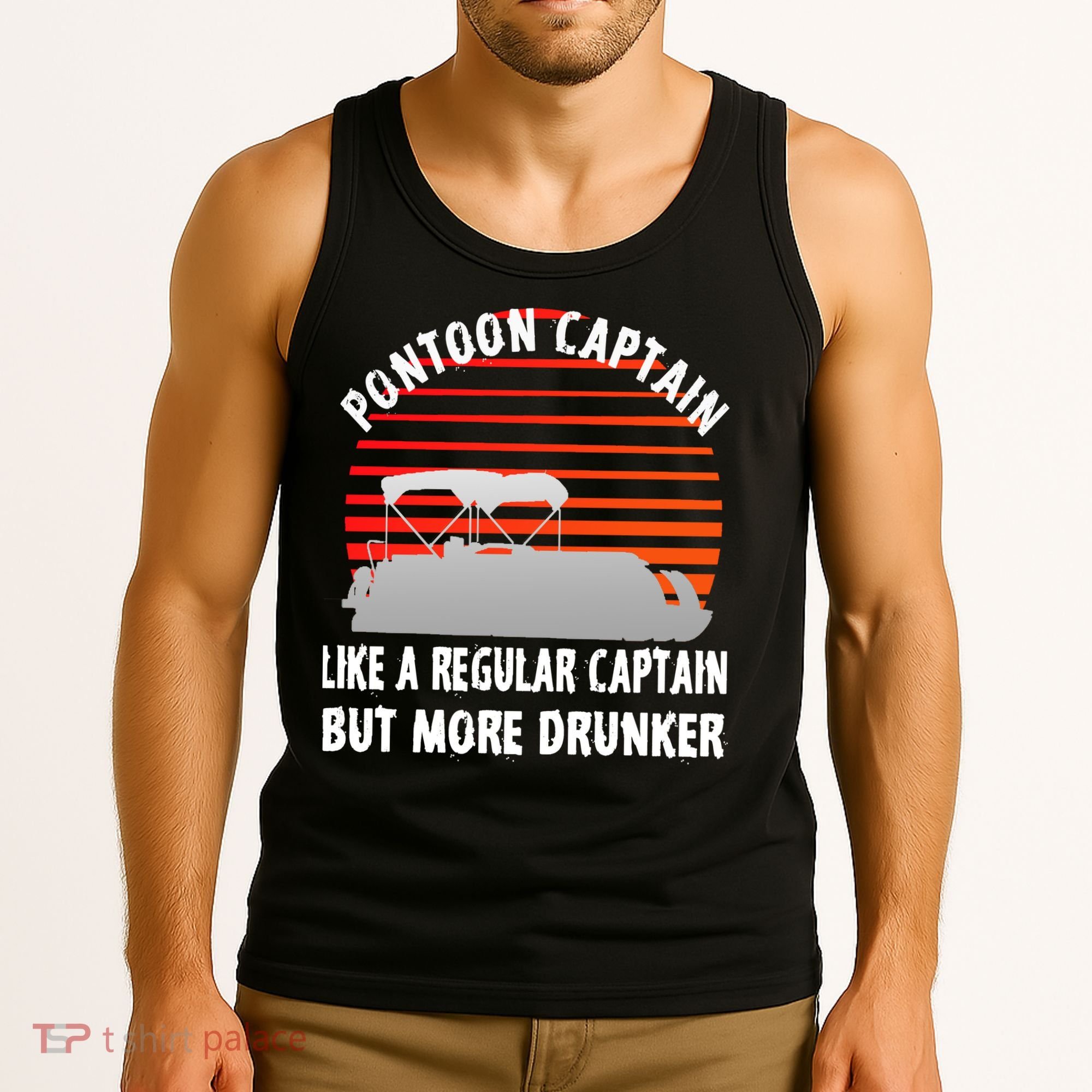 Drunk Pontoon Captain Funny Tank Top