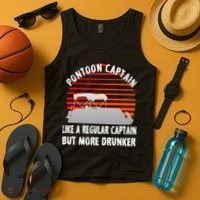 Drunk Pontoon Captain Funny Tank Top thumb 4