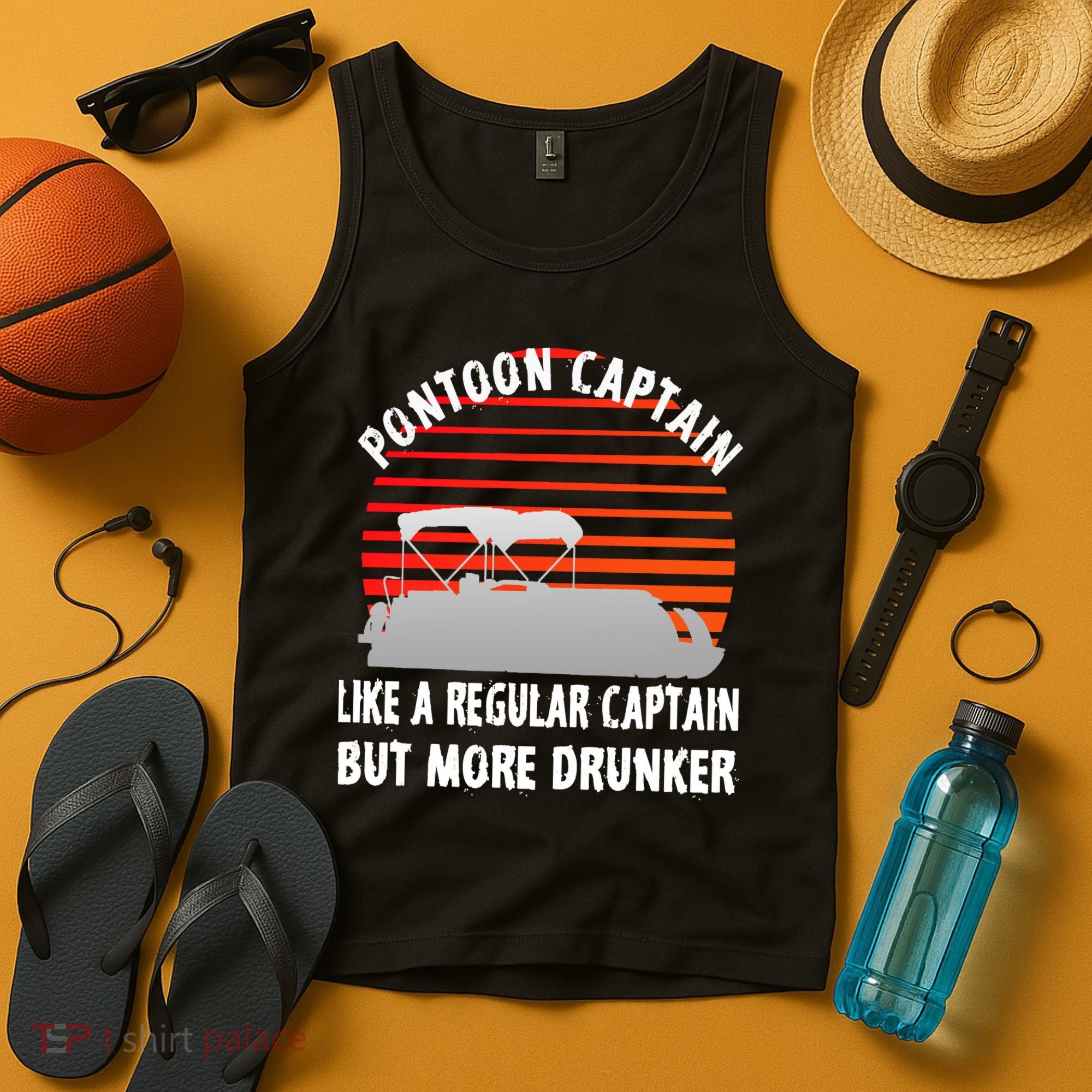 Drunk Pontoon Captain Funny Tank Top