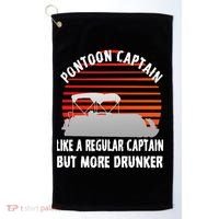 Drunk Pontoon Captain Funny Golf Towel thumb 0