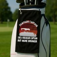 Drunk Pontoon Captain Funny Golf Towel thumb 2