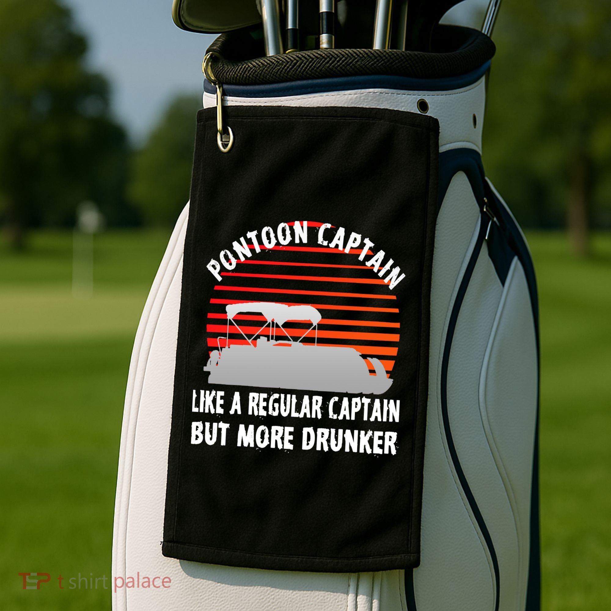Drunk Pontoon Captain Funny Golf Towel