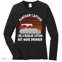 Drunk Pontoon Captain Funny Women's Long Sleeve Shirt thumb 0