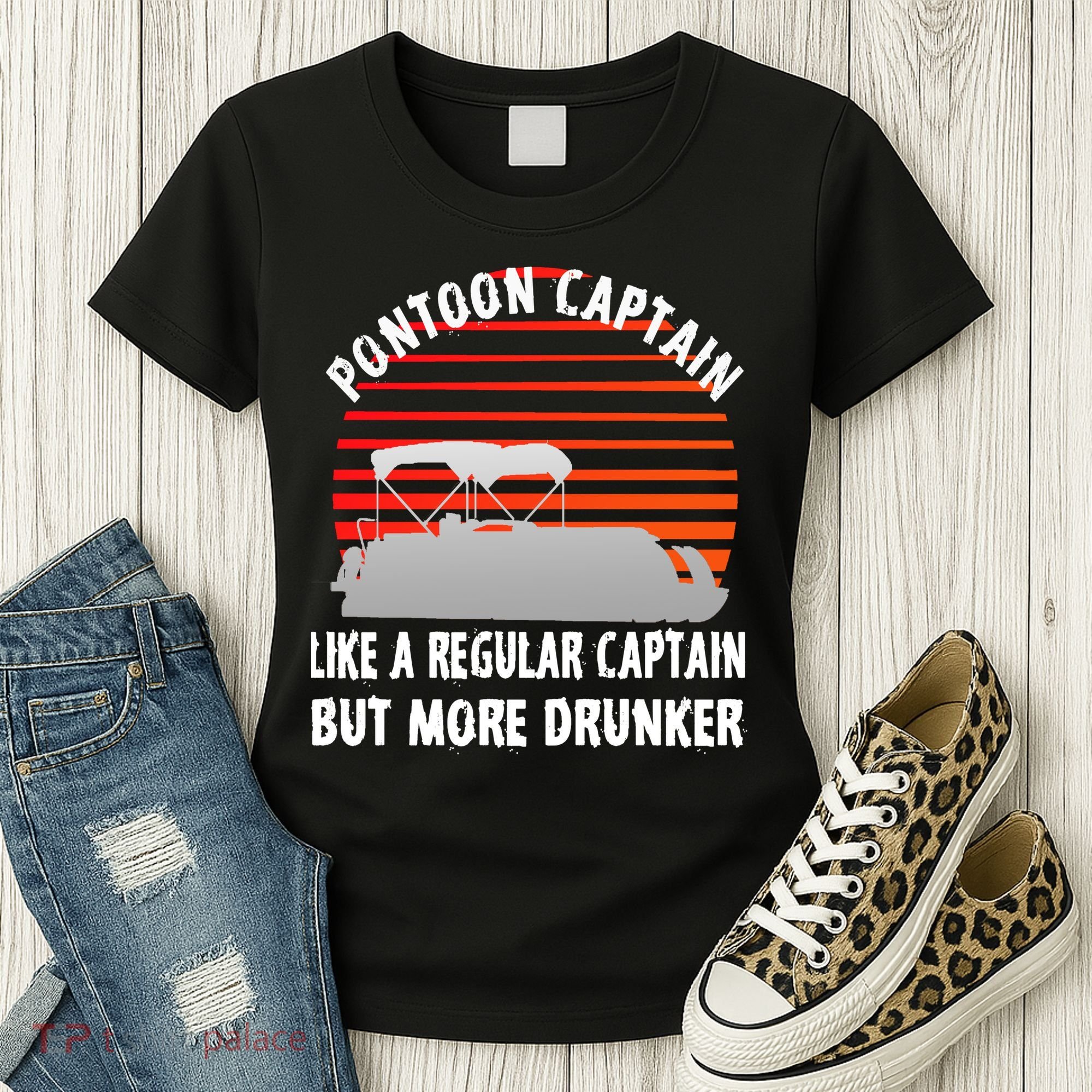 Drunk Pontoon Captain Funny Women's T-Shirt