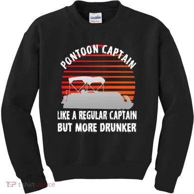 Drunk Pontoon Captain Funny Kids Sweatshirt