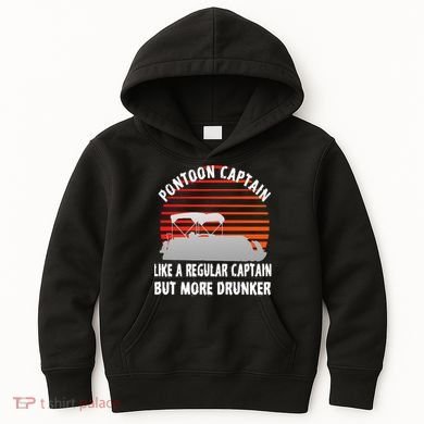 Drunk Pontoon Captain Funny Kids Hoodie