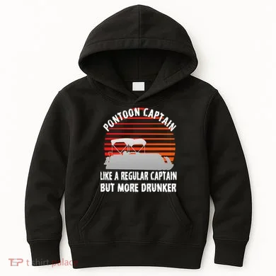 Drunk Pontoon Captain Funny Kids Hoodie
