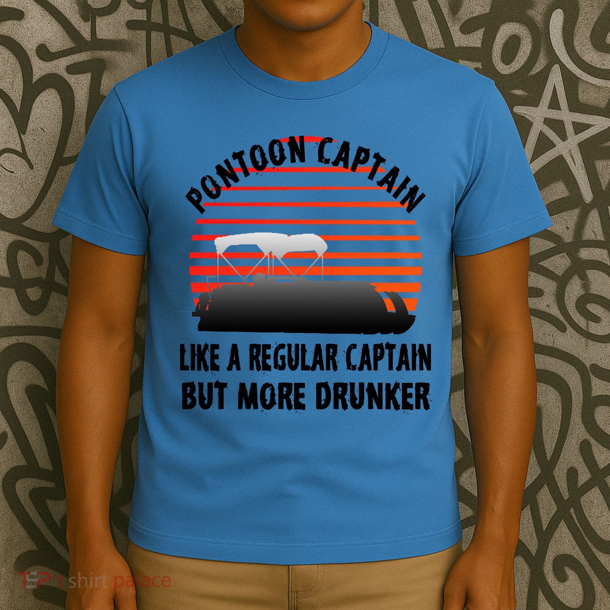 Drunk Pontoon Captain Funny T-Shirt