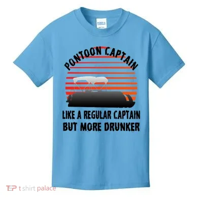 Drunk Pontoon Captain Funny Kids T-Shirt