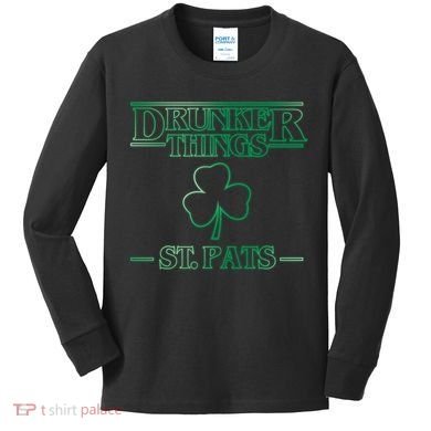 Drunker Things St. Patrick's Day Kids Long Sleeve Shirt
