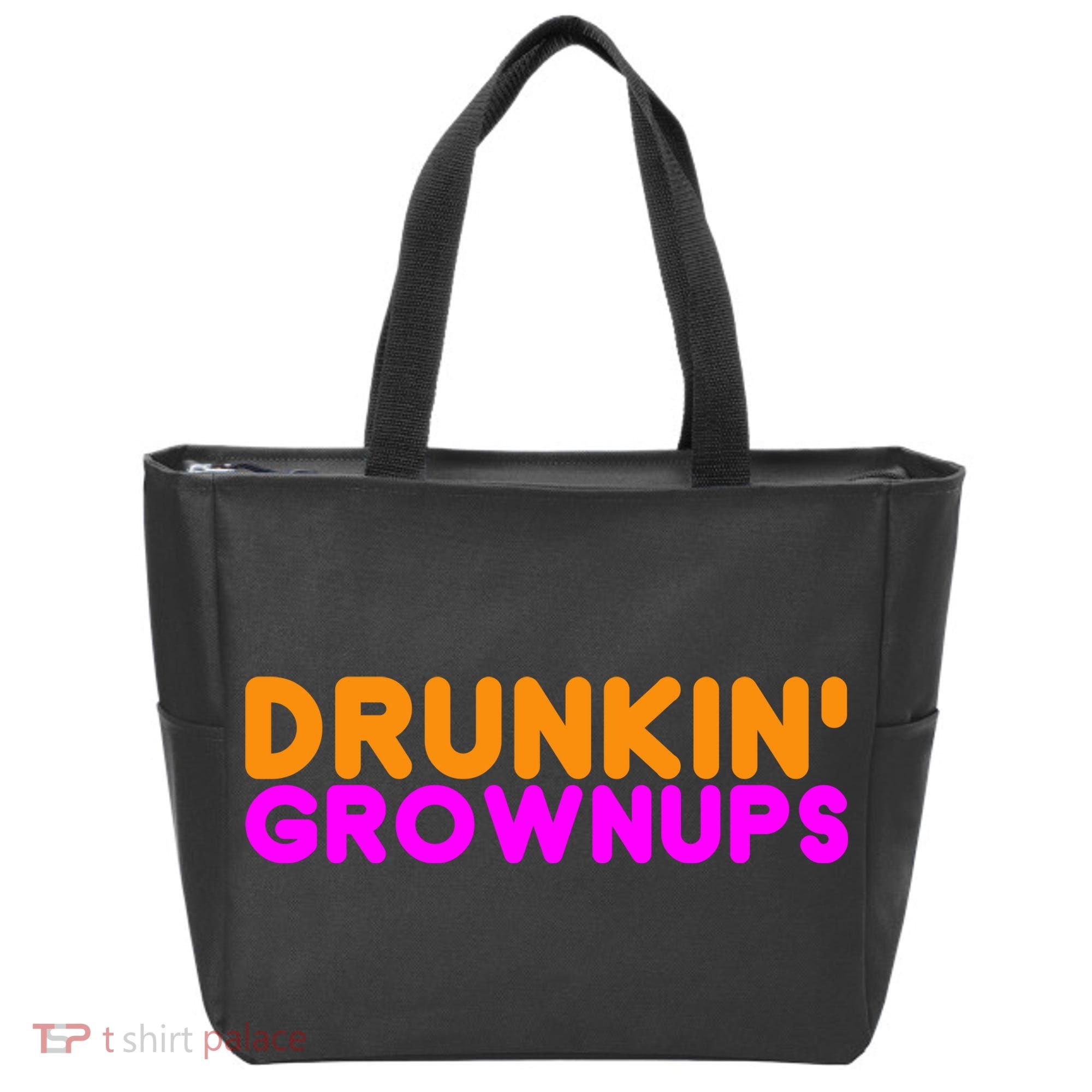 Drunkin Grownups Funny Drinking Tote Bag