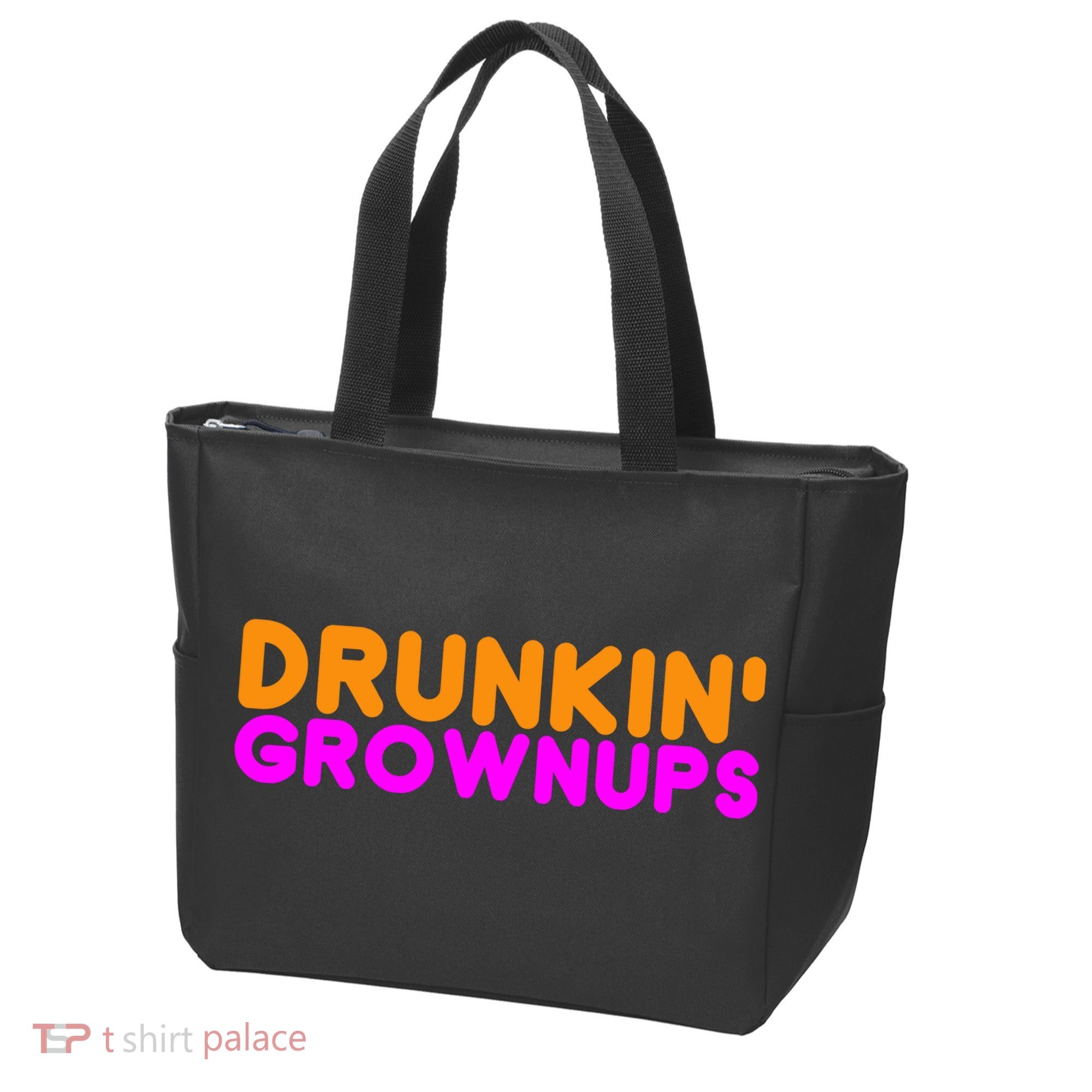 Drunkin Grownups Funny Drinking Tote Bag