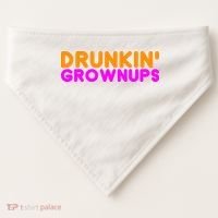Drunkin Grownups Funny Drinking USA-Made Doggie Bandana thumb 0
