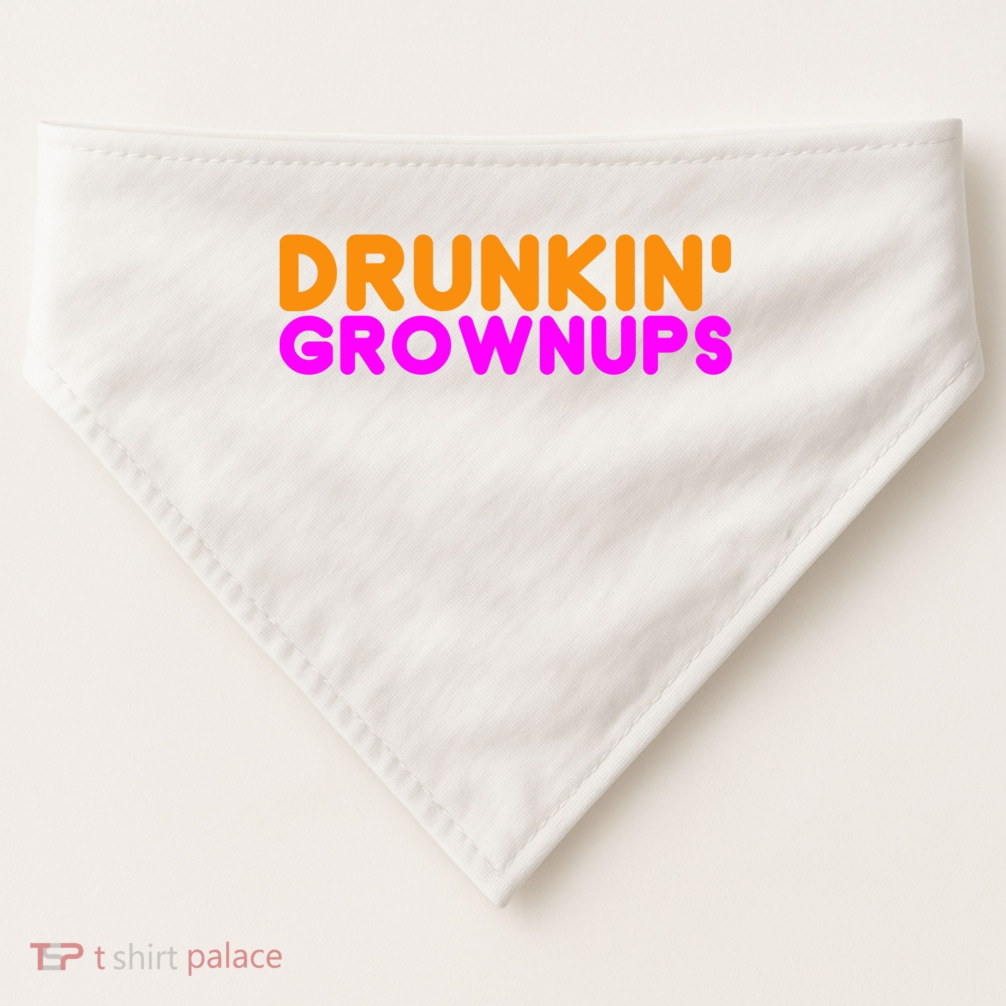 Drunkin Grownups Funny Drinking USA-Made Doggie Bandana