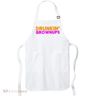 Drunkin Grownups Funny Drinking Apron