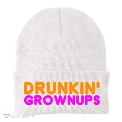 Drunkin Grownups Funny Drinking Beanie