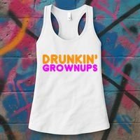 Drunkin Grownups Funny Drinking Women's Tank Top thumb 3