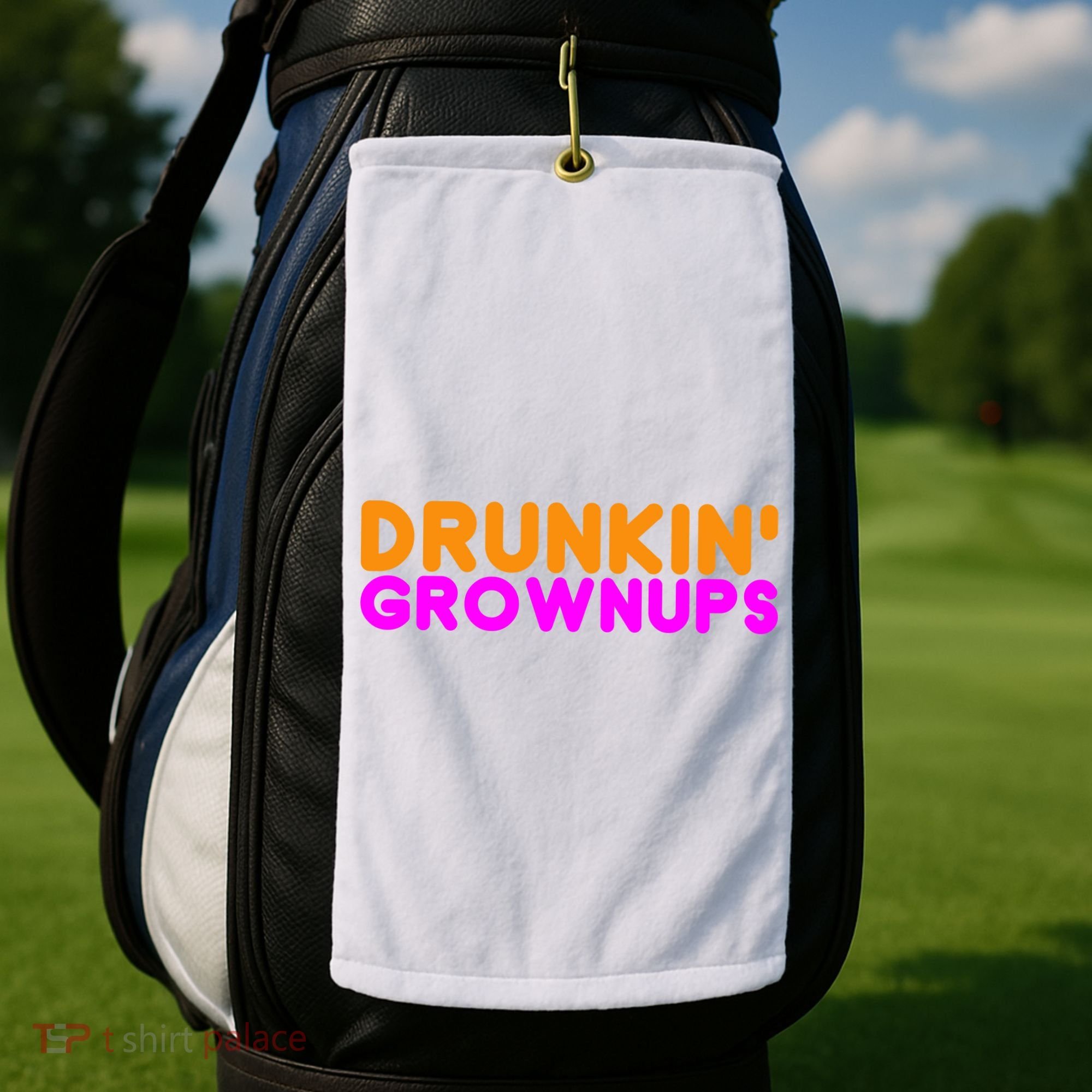 Drunkin Grownups Funny Drinking Golf Towel