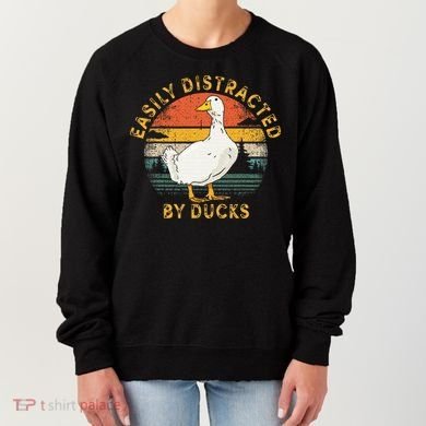 Duck Retro Vintage Easily Distracted By Ducks Women's Sweatshirt