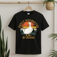 Duck Retro Vintage Easily Distracted By Ducks T-Shirt thumb 2