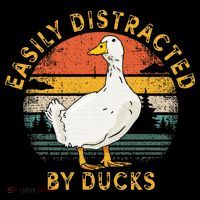Duck Retro Vintage Easily Distracted By Ducks T-Shirt thumb 7