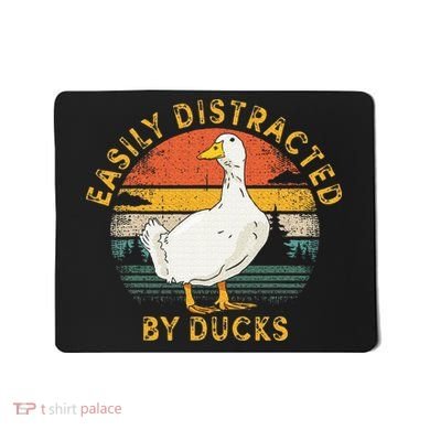 Duck Retro Vintage Easily Distracted By Ducks Mousepad